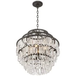 Beloit 20" Wide Clear Crystal 4-Light Chandelier -Golden Lighting Shop beloit 20 inch wide clear crystal 4 light chandelier 9h547views3