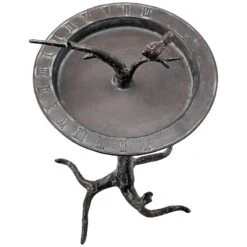 Bird And Twig 27" High Aluminum Outdoor Sundial And Birdbath -Golden Lighting Shop bird and twig 27 inch high aluminum outdoor sundial and birdbath 71e52views1