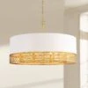 Blairmoor 33 1/2" Wide Honey Gold And Faux Silk Pendant Light