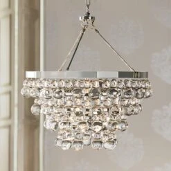Bling 20 1/2" Wide Antique Polished Nickel Chandelier