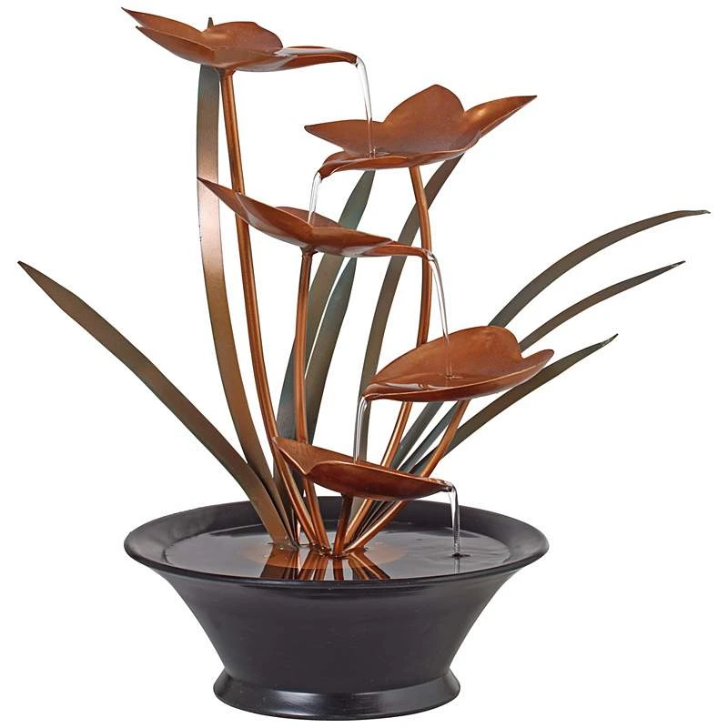 Bloomfield Copper Flower 13" High Tabletop Fountain 6 Bloomfield Copper Flower 13" High Tabletop Fountain - Image 4