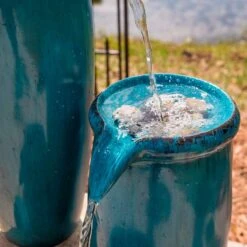 Blue Glaze 36" High Plug-In 4-Level Indoor-Outdoor Water Fountain -Golden Lighting Shop blue glaze 36 inch high plug in 4 level indoor outdoor water fountain 66j05views4