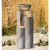 Bowl And Pillar 34 1/2" High Modern Fountain With LED Lights -Golden Lighting Shop bowl and pillar 34 and one half inch high modern fountain with led lights r5948cropped