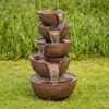 Alpine Bowls 34" High 5-Tier Indoor-Outdoor LED Waterfall Fountain -Golden Lighting Shop bowls 34 inch high 5 tier indoor outdoor led waterfall fountain 66f54cropped