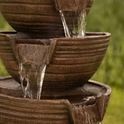 Alpine Bowls 34" High 5-Tier Indoor-Outdoor LED Waterfall Fountain -Golden Lighting Shop bowls 34 inch high 5 tier indoor outdoor led waterfall fountain 66f54views1