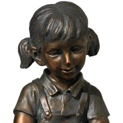 Boy And Girl Indoor-Outdoor Bronze 23" High Fountain -Golden Lighting Shop boy and girl indoor outdoor bronze 23 inch high fountain v7890views2