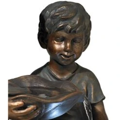Boy And Girl Indoor-Outdoor Bronze 23" High Fountain -Golden Lighting Shop boy and girl indoor outdoor bronze 23 inch high fountain v7890views3