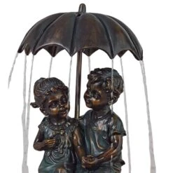 Boy And Girl Under Umbrella 40" High Bronze Indoor - Outdoor Fountain 10 Boy And Girl Under Umbrella 40" High Bronze Indoor - Outdoor Fountain -Golden Lighting Shop boy and girl under umbrella 40 inch high bronze indoor outdoor fountain 4r475views1
