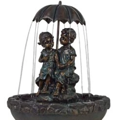 Boy And Girl Under Umbrella 40" High Bronze Indoor - Outdoor Fountain 11 Boy And Girl Under Umbrella 40" High Bronze Indoor - Outdoor Fountain -Golden Lighting Shop boy and girl under umbrella 40 inch high bronze indoor outdoor fountain 4r475views2