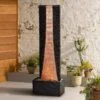 Brilliant Falls 48" High Hammered Copper LED Floor Fountain