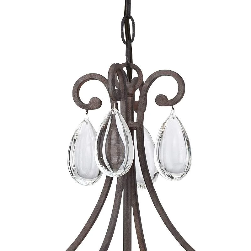 Bruini 20" Wide 4-Light Bronze And Crystal Chandelier 6 Bruini 20" Wide 4-Light Bronze And Crystal Chandelier - Image 4