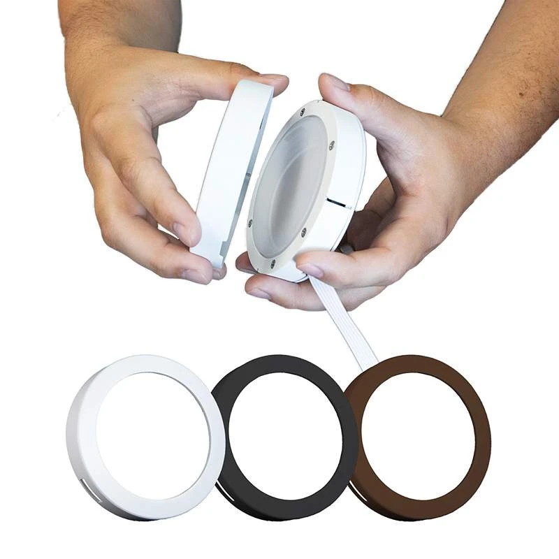 Brun 4 1/2"W White Slim LED Plug-In Puck Lights Set Of 3 4 Brun 4 1/2"W White Slim LED Plug-In Puck Lights Set Of 3 - Image 2