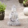 Buddha 18 1/2" High Gray Faux Stone Bubbler Fountain With LED Light 1 Buddha 18 1/2" High Gray Faux Stone Bubbler Fountain With LED Light -Golden Lighting Shop buddha 18 and one half inch high gray faux stone bubbler fountain with led light 40t89cropped