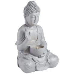 Buddha 18 1/2" High Gray Faux Stone Bubbler Fountain With LED Light -Golden Lighting Shop buddha 18 and one half inch high gray faux stone bubbler fountain with led light 40t89views3
