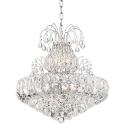 Calylah 21 1/2" Wide Chrome And Crystal Chandelier -Golden Lighting Shop calylah 21 and one half inch wide chrome and crystal chandelier 56n57