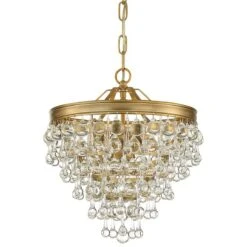 Calypso 12" Wide Vibrant Gold And Crystal Mini Chandelier -Golden Lighting Shop calypso 12 inch wide vibrant gold and crystal mini chandelier 56e50