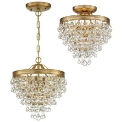 Calypso 12" Wide Vibrant Gold And Crystal Mini Chandelier -Golden Lighting Shop calypso 12 inch wide vibrant gold and crystal mini chandelier 56e50views4