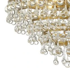 Calypso 20" Wide Vibrant Gold And Crystal Teardrop Chandelier -Golden Lighting Shop calypso 20 inch wide vibrant gold and crystal teardrop chandelier 61h96views1
