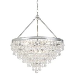 Calypso 24" Wide Polished Chrome And Crystal Chandelier -Golden Lighting Shop calypso 24 inch wide polished chrome and crystal chandelier 7f895