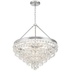 Calypso 24" Wide Polished Chrome And Crystal Chandelier -Golden Lighting Shop calypso 24 inch wide polished chrome and crystal chandelier 7f895views3