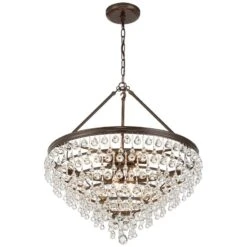 Calypso 24" Wide Vibrant Bronze And Crystal Chandelier -Golden Lighting Shop calypso 24 inch wide vibrant bronze and crystal chandelier 6f644views3