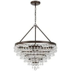 Calypso 24" Wide Vibrant Bronze And Crystal Chandelier -Golden Lighting Shop calypso 24 inch wide vibrant bronze and crystal chandelier 6f644views4