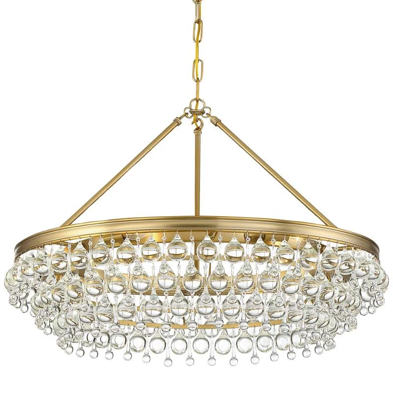 Calypso 30"W Vibrant Gold And Crystal Teardrop Chandelier 5 Calypso 30"W Vibrant Gold And Crystal Teardrop Chandelier - Image 3