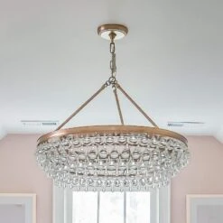 Calypso 30"W Vibrant Gold And Crystal Teardrop Chandelier 8 Calypso 30"W Vibrant Gold And Crystal Teardrop Chandelier -Golden Lighting Shop calypso 30 inchw vibrant gold and crystal teardrop chandelier 62e48cropped