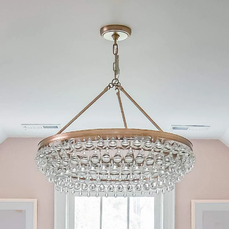 Calypso 30"W Vibrant Gold And Crystal Teardrop Chandelier 4 Calypso 30"W Vibrant Gold And Crystal Teardrop Chandelier - Image 2