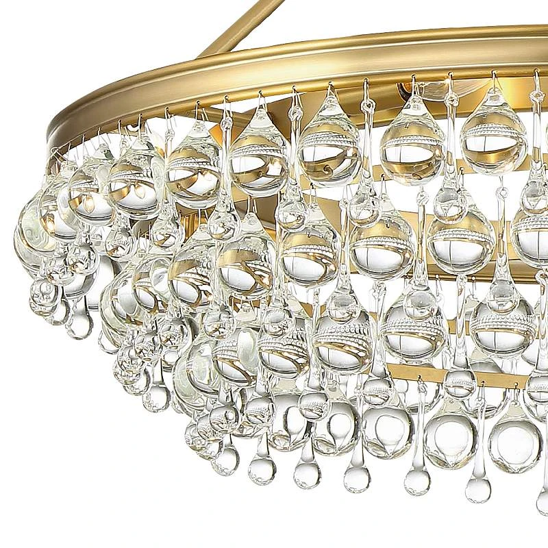 Calypso 30"W Vibrant Gold And Crystal Teardrop Chandelier 6 Calypso 30"W Vibrant Gold And Crystal Teardrop Chandelier - Image 4
