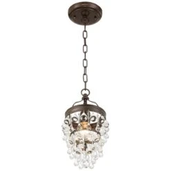 Calypso 7 1/2" Wide Vibrant Bronze And Crystal Mini Chandelier -Golden Lighting Shop calypso 7 and one half inch wide vibrant bronze and crystal mini chandelier 71x59views3