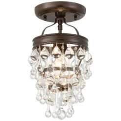 Calypso 7 1/2" Wide Vibrant Bronze And Crystal Mini Chandelier -Golden Lighting Shop calypso 7 and one half inch wide vibrant bronze and crystal mini chandelier 71x59views4