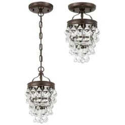 Calypso 7 1/2" Wide Vibrant Bronze And Crystal Mini Chandelier -Golden Lighting Shop calypso 7 and one half inch wide vibrant bronze and crystal mini chandelier 71x59views5