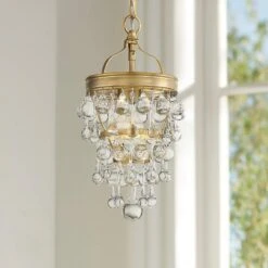Calypso 7 1/2" Wide Vibrant Gold And Crystal Mini Chandelier