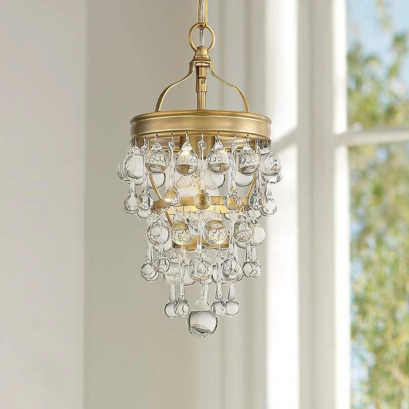 Calypso 7 1/2" Wide Vibrant Gold And Crystal Mini Chandelier 3 Calypso 7 1/2" Wide Vibrant Gold And Crystal Mini Chandelier