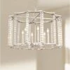 Carson 28"W Polished Nickel And Crystal 6-Light Chandelier -Golden Lighting Shop carson 28 inchw polished nickel and crystal 6 light chandelier 40m61cropped