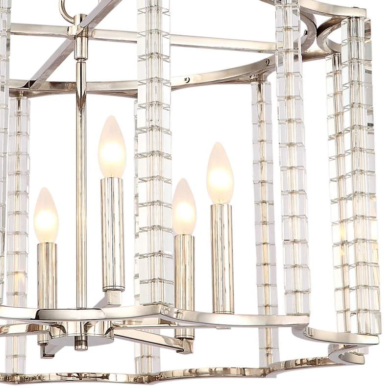 Carson 28"W Polished Nickel And Crystal 6-Light Chandelier 5 Carson 28"W Polished Nickel And Crystal 6-Light Chandelier - Image 3