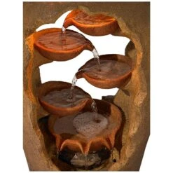 Cascade 33" High Rustic Urn Fountain With Planter And LED Light -Golden Lighting Shop cascade 33 inch high rustic urn fountain with planter and led light r5935views1