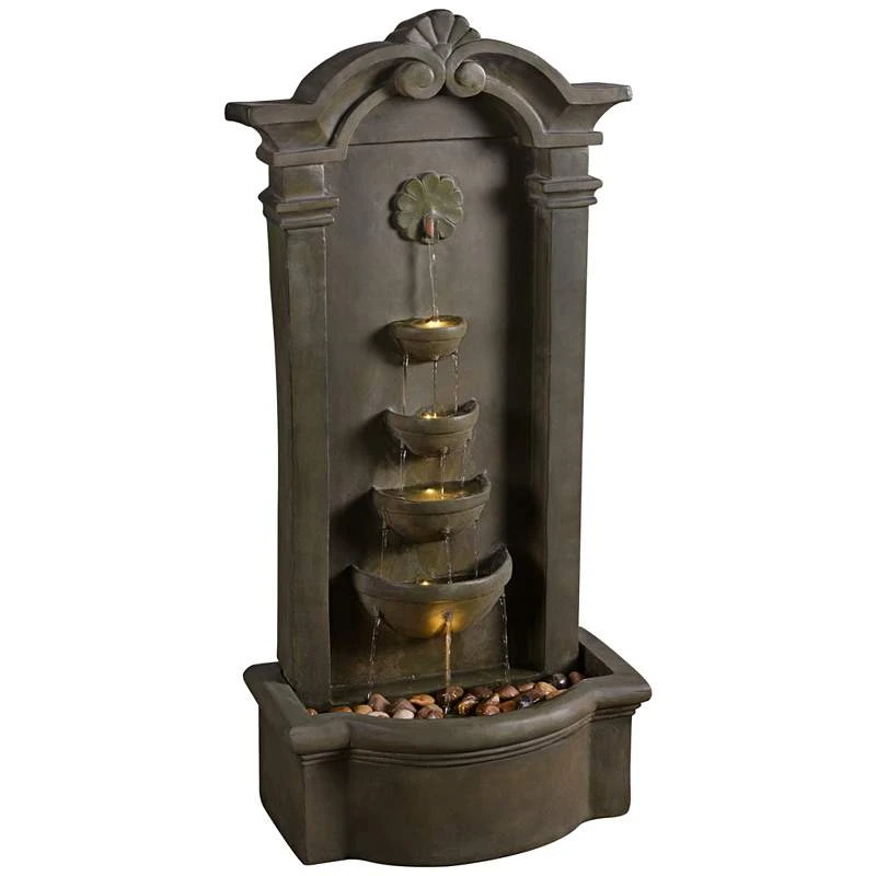 Cathedral 44" Traditional Stone Floor Fountain With Lights 4 Cathedral 44" Traditional Stone Floor Fountain With Lights - Image 2