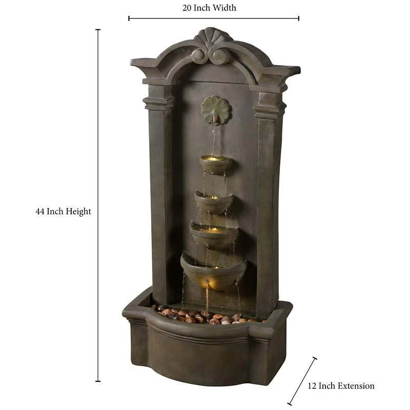 Cathedral 44" Traditional Stone Floor Fountain With Lights 5 Cathedral 44" Traditional Stone Floor Fountain With Lights - Image 3