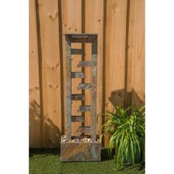 Channel 49" High Slate Stone Waterfall Fountain With Light -Golden Lighting Shop channel 49 inch high slate stone waterfall fountain with light 66k46views4