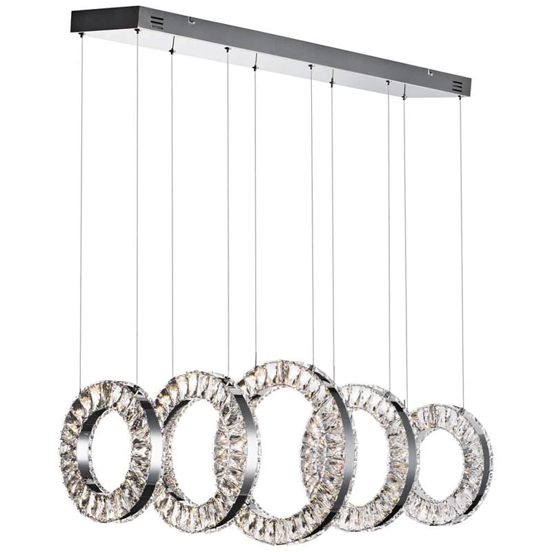 Charm 37 1/4" Wide Chrome LED Kitchen Island Light Pendant 4 Charm 37 1/4" Wide Chrome LED Kitchen Island Light Pendant - Image 2