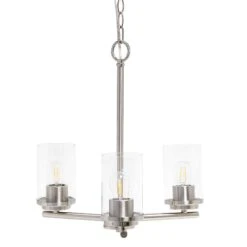 Classix 15" Wide Brushed Nickel Metal 3-Light Pendant 5 Classix 15" Wide Brushed Nickel Metal 3-Light Pendant -Golden Lighting Shop classix 15 inch wide brushed nickel metal 3 light pendant 938m5