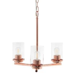 Classix 15" Wide Rose Gold Metal 3-Light Pendant 5 Classix 15" Wide Rose Gold Metal 3-Light Pendant -Golden Lighting Shop classix 15 inch wide rose gold metal 3 light pendant 948m5