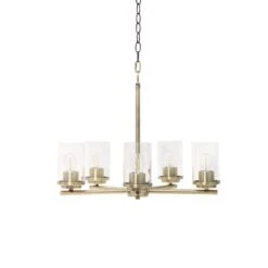 Classix 20 1/2" Wide Antique Brass Metal 5-Light Pendant -Golden Lighting Shop classix 20 and one half inch wide antique brass metal 5 light pendant 950m5