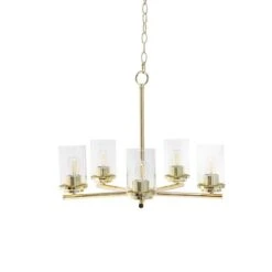 Classix 20 1/2" Wide Gold Metal 5-Light Pendant -Golden Lighting Shop classix 20 and one half inch wide gold metal 5 light pendant 953m5