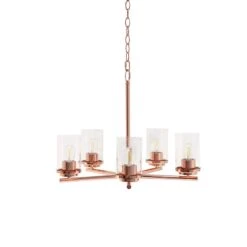 Classix 20 1/2" Wide Rose Gold Metal 5-Light Pendant -Golden Lighting Shop classix 20 and one half inch wide rose gold metal 5 light pendant 954m5