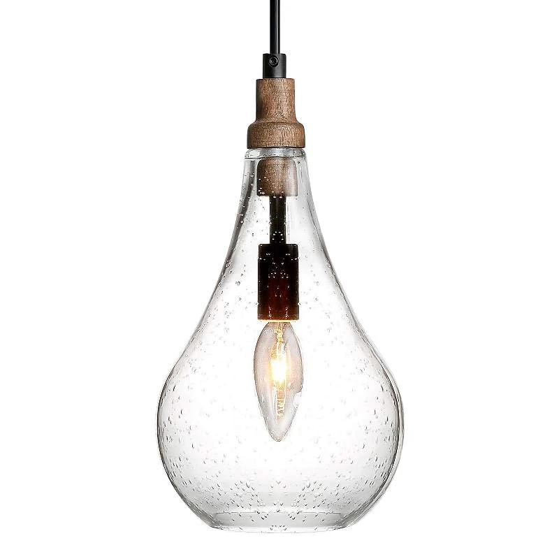 Cody 6" Wide Matte Black And Teardrop Clear Glass Modern Mini-Pendant 3 Cody 6" Wide Matte Black And Teardrop Clear Glass Modern Mini-Pendant