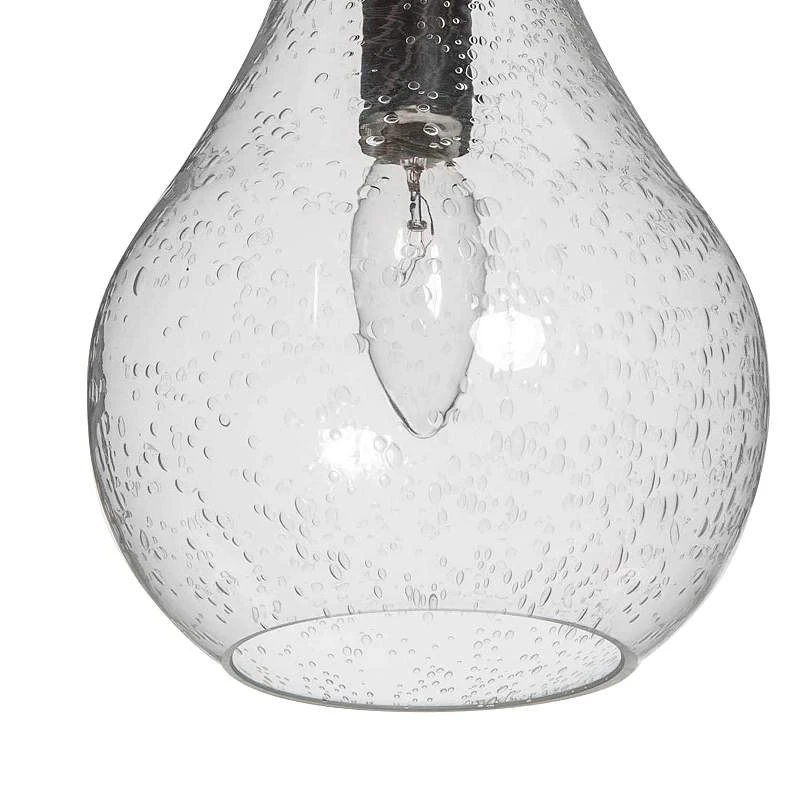 Cody 6" Wide Matte Black And Teardrop Clear Glass Modern Mini-Pendant 5 Cody 6" Wide Matte Black And Teardrop Clear Glass Modern Mini-Pendant - Image 3