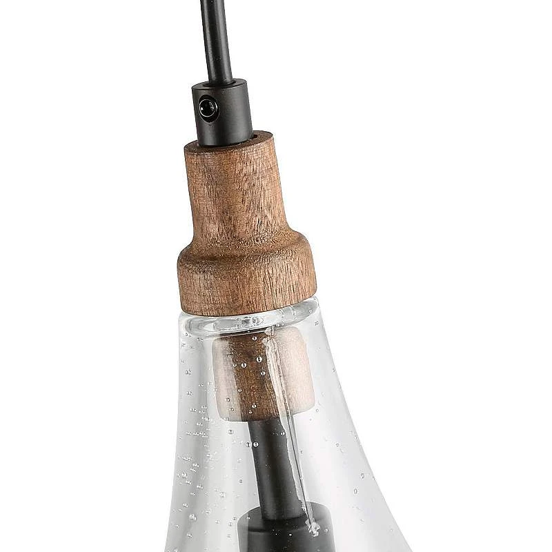 Cody 6" Wide Matte Black And Teardrop Clear Glass Modern Mini-Pendant 7 Cody 6" Wide Matte Black And Teardrop Clear Glass Modern Mini-Pendant - Image 5